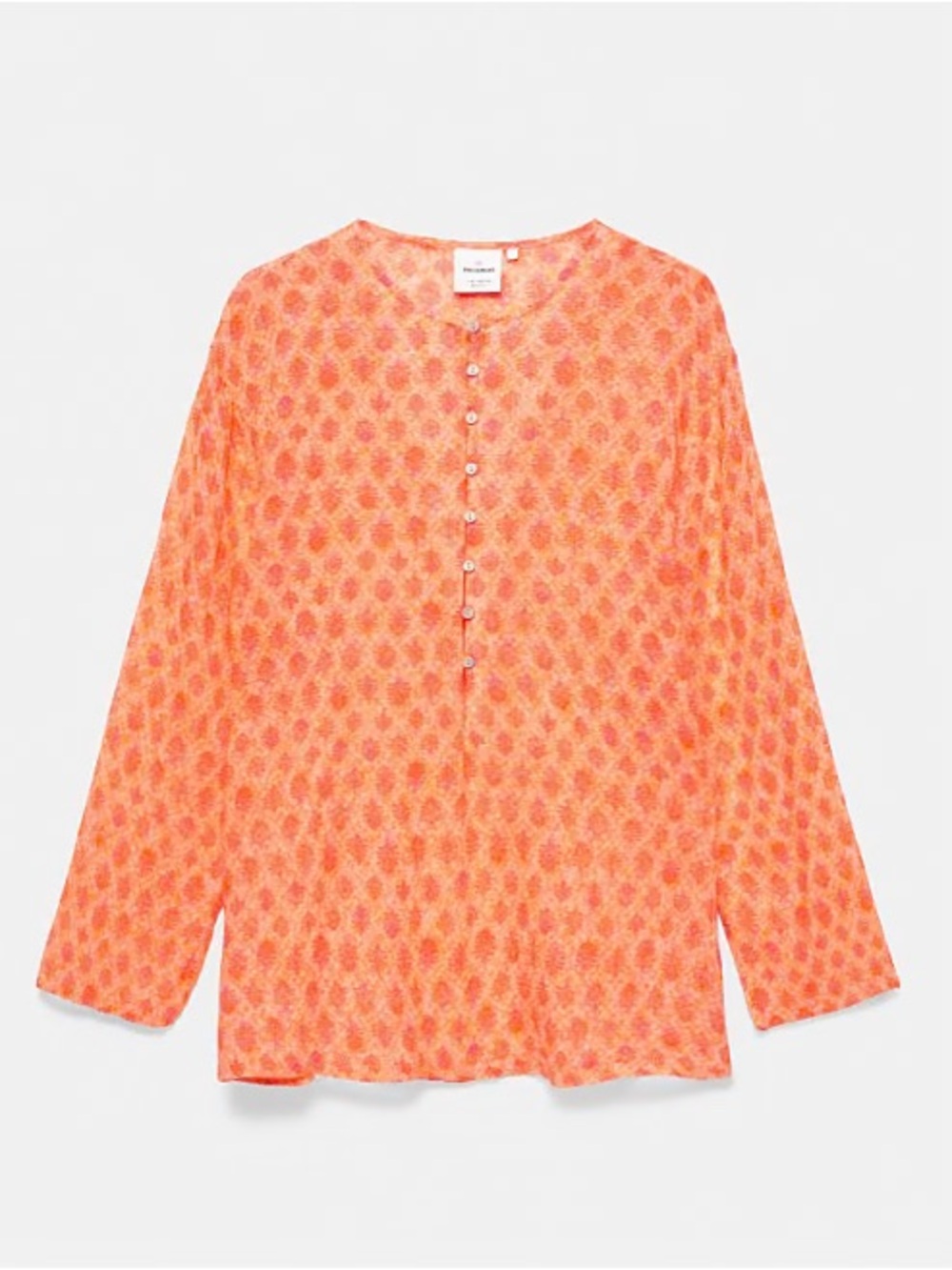 NWT PULL&BEAR ORANGE FLUTTERING SHIRT WITH ORINT AIZE LARGE